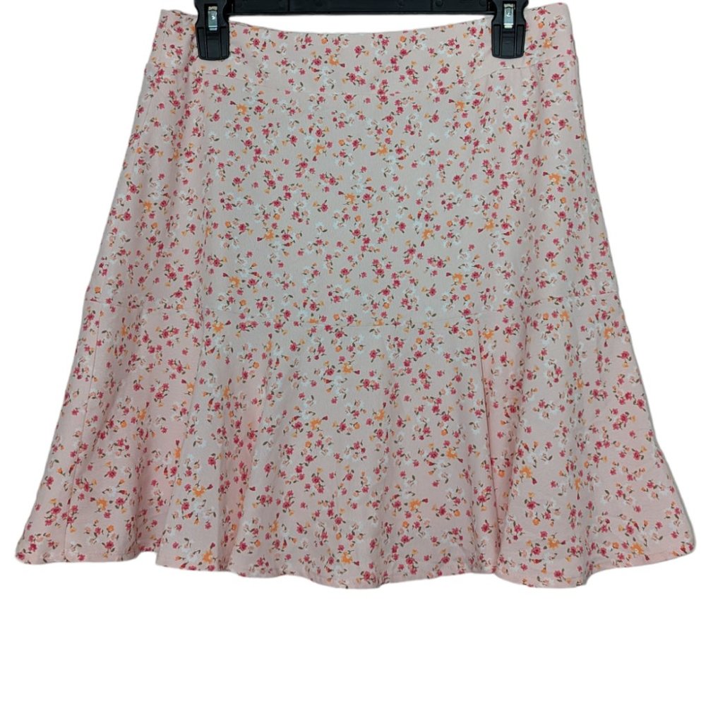 Women's NWT Francesca's floral skirt, light pink, size L